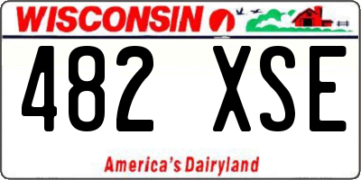 WI license plate 482XSE