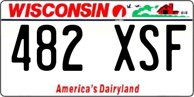 WI license plate 482XSF