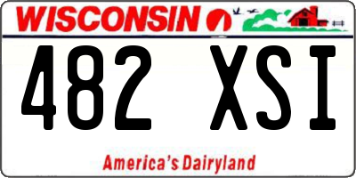 WI license plate 482XSI