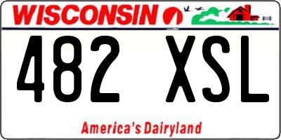 WI license plate 482XSL
