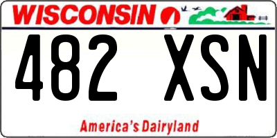WI license plate 482XSN