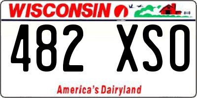 WI license plate 482XSO