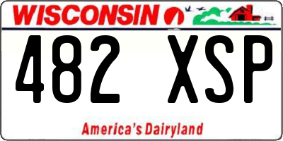 WI license plate 482XSP