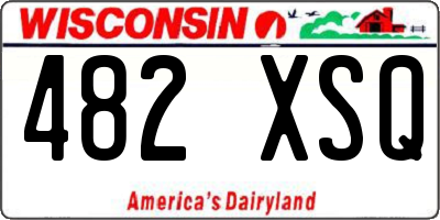 WI license plate 482XSQ