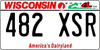 WI license plate 482XSR