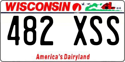 WI license plate 482XSS
