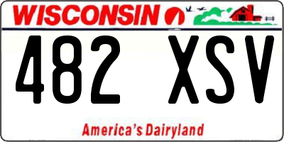 WI license plate 482XSV
