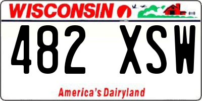 WI license plate 482XSW