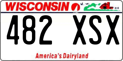 WI license plate 482XSX
