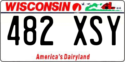 WI license plate 482XSY