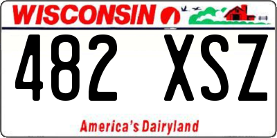 WI license plate 482XSZ
