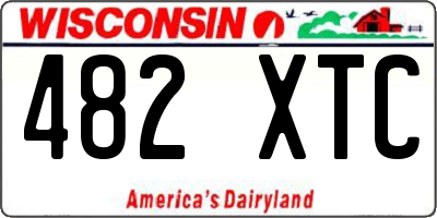 WI license plate 482XTC
