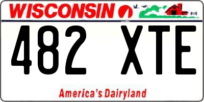 WI license plate 482XTE