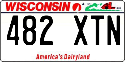 WI license plate 482XTN