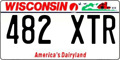 WI license plate 482XTR