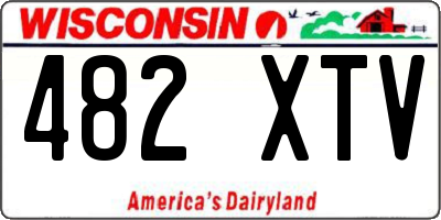 WI license plate 482XTV