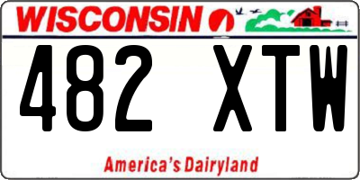 WI license plate 482XTW