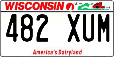 WI license plate 482XUM