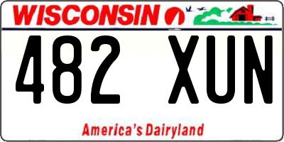 WI license plate 482XUN