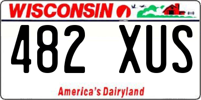 WI license plate 482XUS