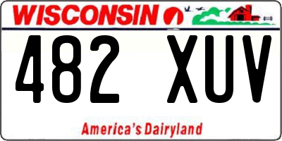 WI license plate 482XUV