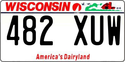 WI license plate 482XUW