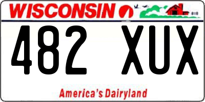 WI license plate 482XUX