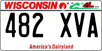 WI license plate 482XVA
