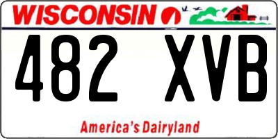 WI license plate 482XVB