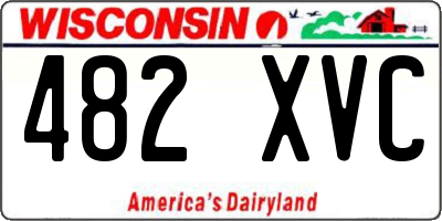 WI license plate 482XVC