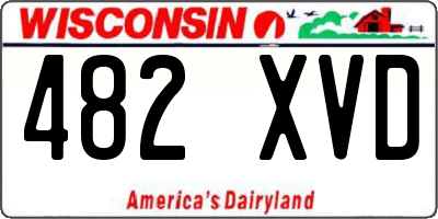 WI license plate 482XVD