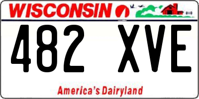 WI license plate 482XVE
