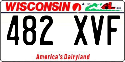 WI license plate 482XVF