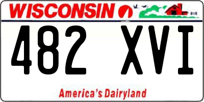 WI license plate 482XVI