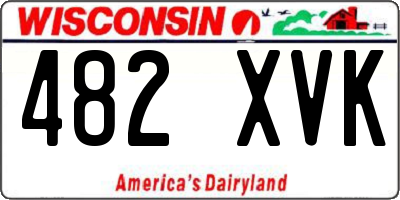 WI license plate 482XVK