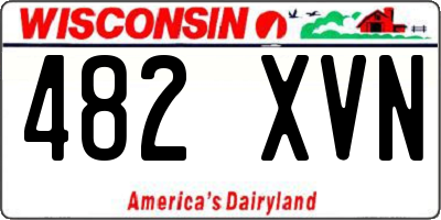 WI license plate 482XVN
