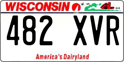 WI license plate 482XVR