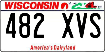 WI license plate 482XVS