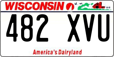 WI license plate 482XVU