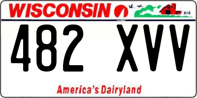 WI license plate 482XVV