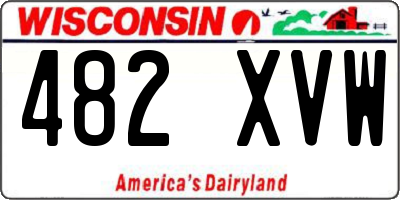 WI license plate 482XVW