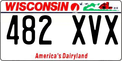 WI license plate 482XVX