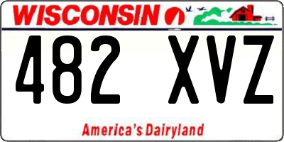 WI license plate 482XVZ