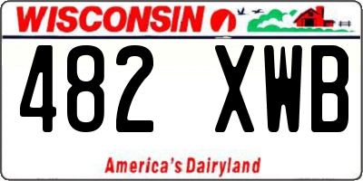 WI license plate 482XWB