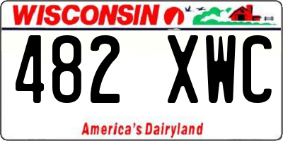 WI license plate 482XWC