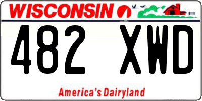 WI license plate 482XWD