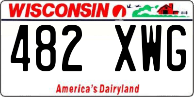 WI license plate 482XWG