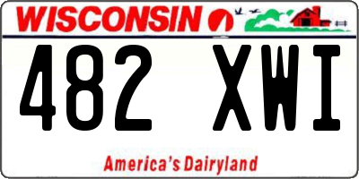 WI license plate 482XWI
