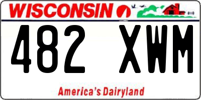 WI license plate 482XWM