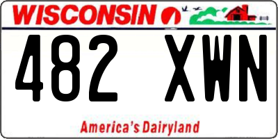 WI license plate 482XWN